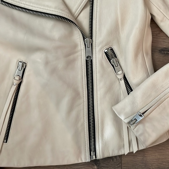 AllSaints Dalby Biker Leather Jacket- 0 - Picture 7 of 13